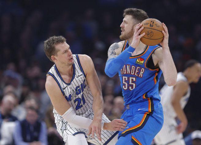 NBA直播赛后战报:哈滕本赛季首获三双，雷霆主场128比92大胜魔术